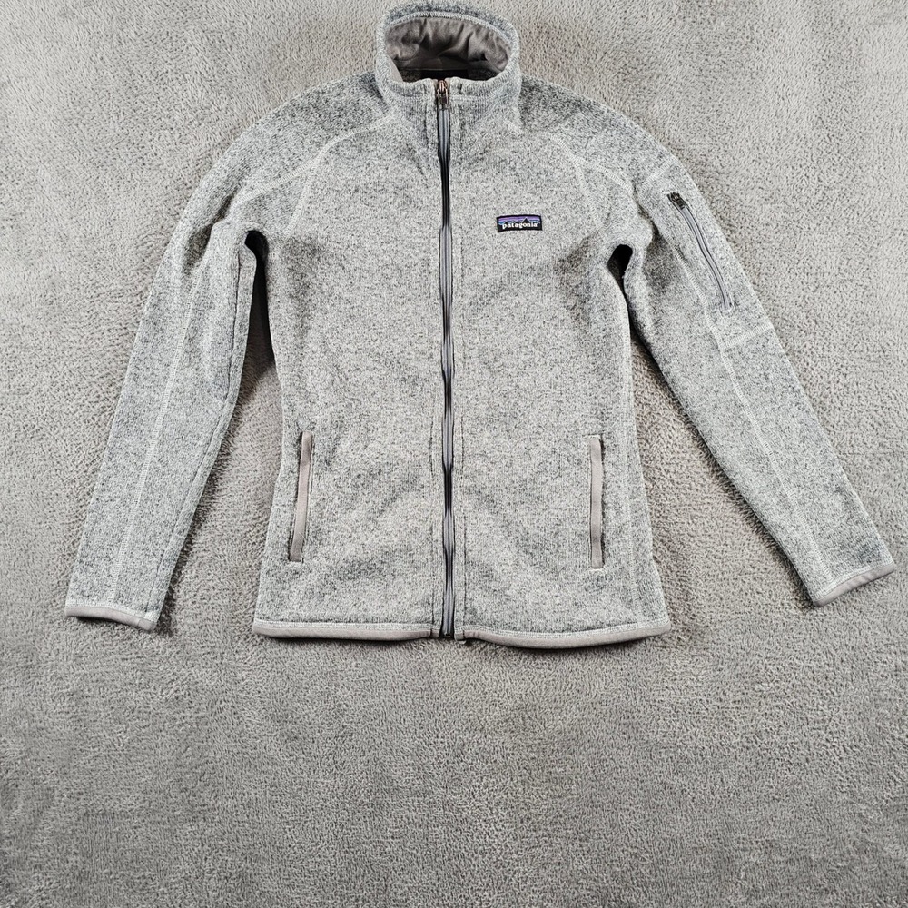 Patagonia Better Sweater Full Zip Jacket Grey Birch White XS Womens